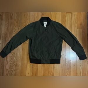 Hollister Men’s Olive Green Bomber Size M